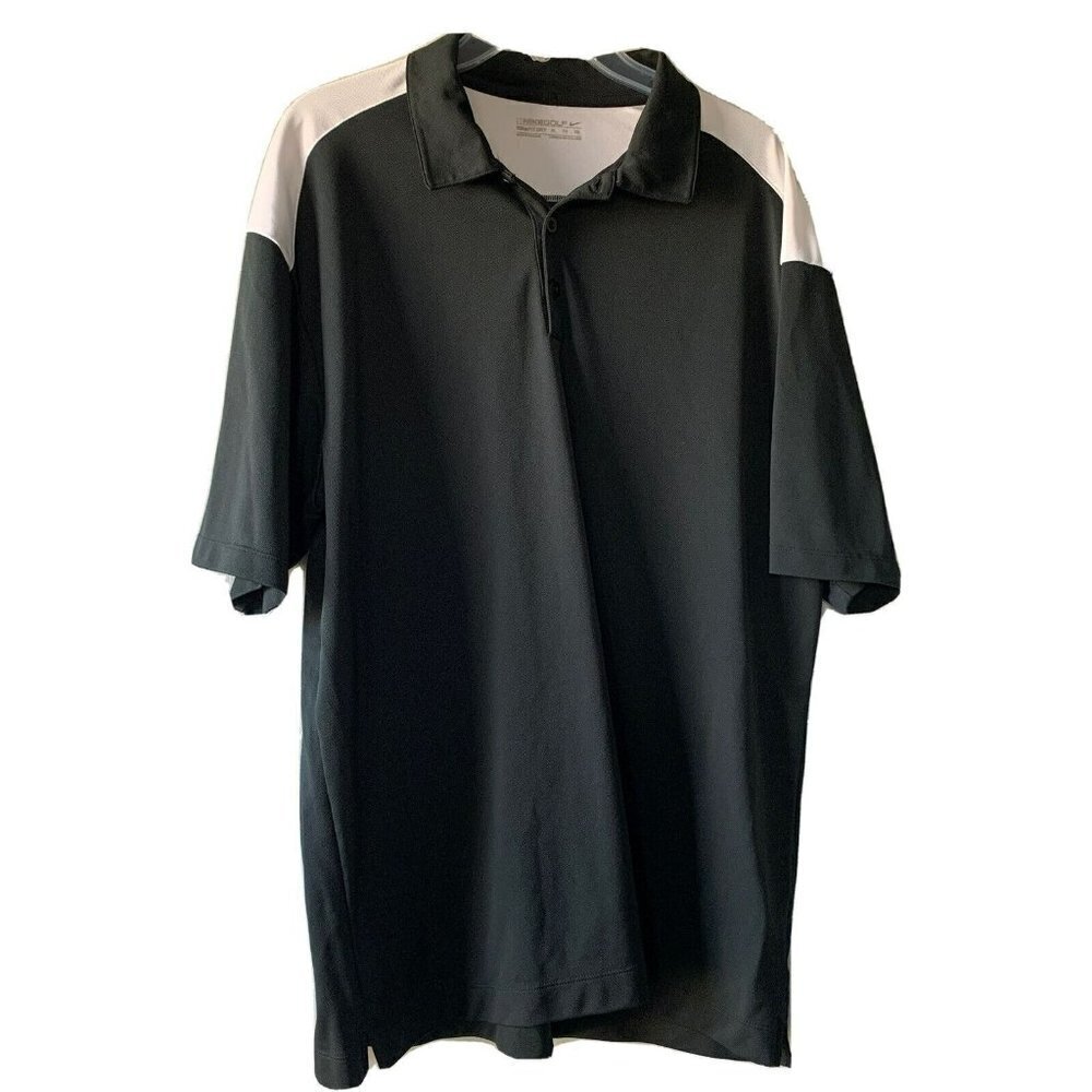 mens nike golf dri fit polo shirt xl black short sleeve